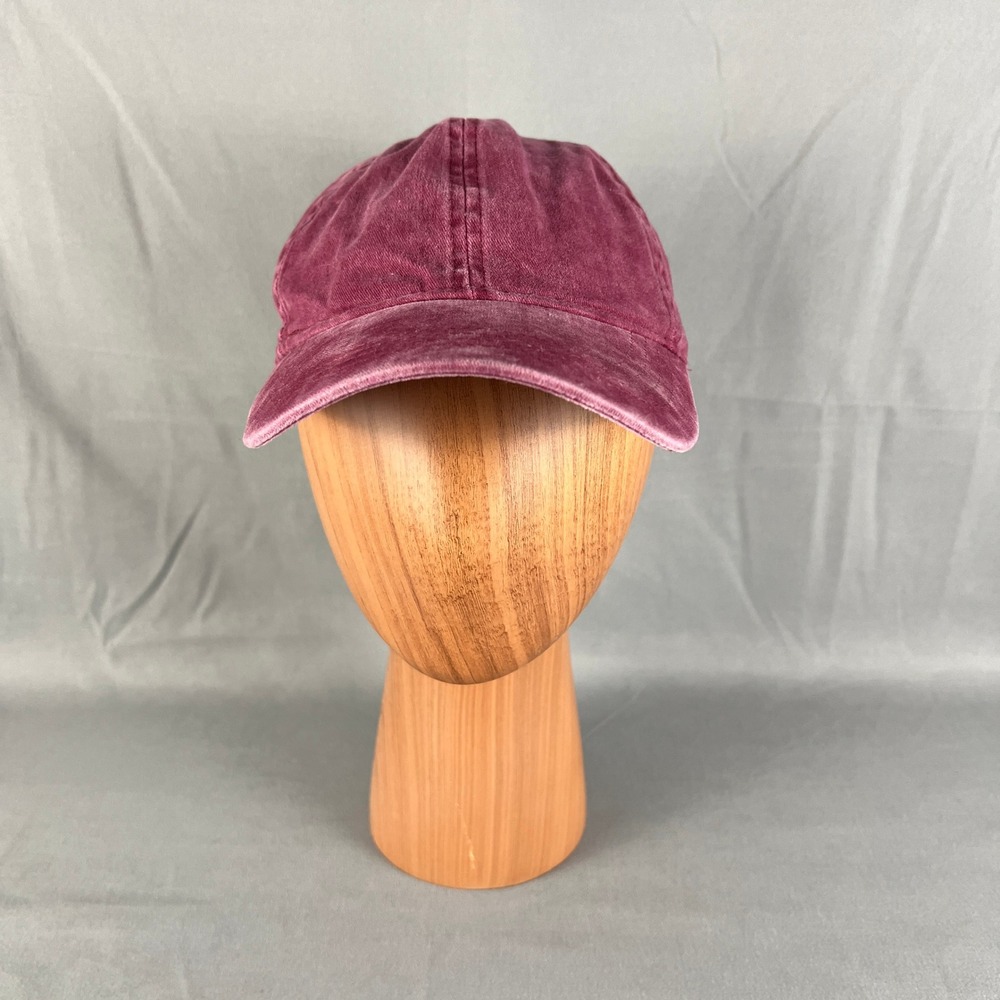 Ponyflo Baseball Cap Mens One Size Maroon Cotton Adjustable Strap Back Casual
